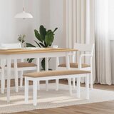 vidaXL klop 110 cm Bela masivna lesena guma | Shoptok.si