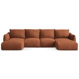 Makamii Sklopiva kutna garnitura od šenila boja terakote (u obliku slova "U") Leila – | shoptok.hr