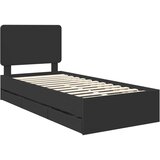  Krevetna konstrukcija Crna 75 x 190 cm Inženjersko Drvo | shoptok.hr