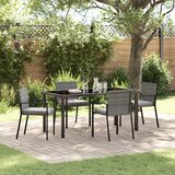 vidaXL set vrtnih stolova od 5 dijelova sivi poli ratan | shoptok.hr