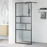  Zid za walk-in tuš Crna 90 x 195 x 0,5 cm Staklo i aluminij Cijene