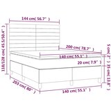 Krevet box spring s madracem LED tamnosmeđi 140x200 cm tkanina | shoptok.hr