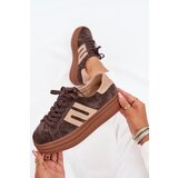 Boto Women's Platform Sneakers Made Of Natural Suede Chocolate Eldira | Shoptok.si