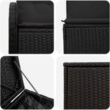  Set sofe 7 kom. Crna 124 x 62 x 69 cm Poli Rattan i čelik | Shoptok.si