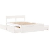 vidaXL Okvir za krevet s ladicama bijeli 135 x 190 cm od borovine | shoptok.hr