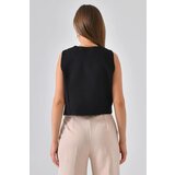 Dewberry 84295 Womens Lined Waistcoat with 3-Button Closure-BLACK | Shoptok.si