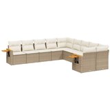 Maison Chic Seti vrtnega pohištva - Vrtna garnitura - Vrtni pohištvo set 10-delna z blazinami bež poli ratan, (21819435) | Shoptok.si