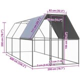 vidaXL Vanjski kavez za kokoši 2 x 6 x 2 m od pocinčanog čelika | shoptok.hr