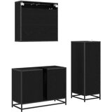  Set namještaja za kupaonicu 3 kom. Crni hrast 80 x 33 x 60 cm | shoptok.hr