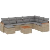 Maison Chic Seti vrtnega pohištva - Vrtna garnitura 9-delna z blazinami bež poli ratan, (21796789) | Shoptok.si