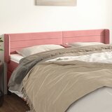  Uzglavlje s ušima ružičasto 163x16x78/88 cm baršunasto | shoptok.hr