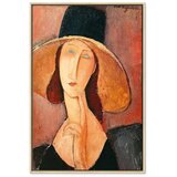  Slika - Amedeo Modigliani – Portrait of Jeanne Hebuterne in a Large Hat 60x90 U prirodnom drvenom okviru | shoptok.hr