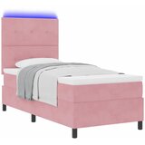  LED Box Spring Krevet s uzglavljem Ružičasta 80 x 200 cm Baršun | shoptok.hr