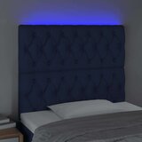  Posteljno vzglavje modro 90x7x118/128 cm blago | Shoptok.si