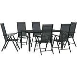 vidaXL 7-dijelni vrtni blagovaonski set crni aluminijski | shoptok.hr