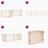  Vrata za pse s vratašcima 4 panela sklopiva 320 cm drvo topole Smeđa 80 x 60 x 2 cm | shoptok.hr