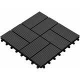  Pločice za decking 11 kom. Crna 30 x 30 cm WPC | shoptok.hr