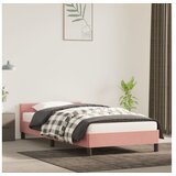  Posteljni okvir z vzglavjem roza 90x190 cm žamet | Shoptok.si