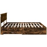  Okvir za krevet s uzglavljem Dimljeni hrast 200 x 200 cm | shoptok.hr