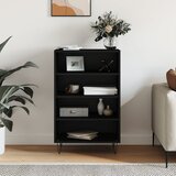  Visoka komoda crna 57 x 35 x 90 cm od konstruiranog drva | shoptok.hr