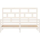  Okvir Za krevet od masivne borovine bijeli 200 x 200 cm | shoptok.hr