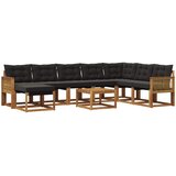  Set vanjskih sofa 9 pcs Prirodna i crna | Eponuda.ba