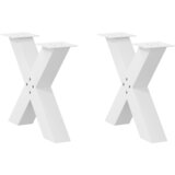 Furnova Noge kavne mize v obliki črke X 2 kosa Bela 50x(42-43) cm Jeklo, (21914269) Cene