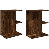  Noćni ormarići 2 kom dimljeni hrast 46,5x29x61 cm | Eponuda.ba