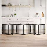 vidaXL Ograda za pse z vrati zložljiva 6 panelov črna 300cm topolovina | Shoptok.si