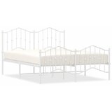  Metalni okvir kreveta uzglavlje i podnožje bijeli 135 x 190 cm | shoptok.hr