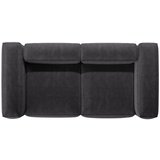 Cosmopolitan Design Temno siva sedežna garnitura iz rebrastega žameta 224 cm Bergano – | Shoptok.si