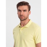 Ombre BASIC men's single color pique knit polo shirt - yellow | Shoptok.si