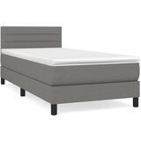 Maison Chic Box spring postelja - Vzmetna postelja z vzmetnico temno siva 80x200 cm blago SL12764, (21907212) Cene