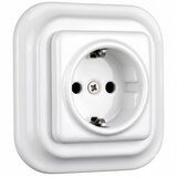  Elhard - Keramička retro kućna utičnica sa okvirom SCHUKO 230V bela | Eponuda.com