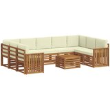  Set vanjskih sofa 10 kom. Prirodna i krem | shoptok.hr