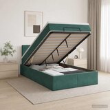  Podesivi krevet s madracem Tamnozelena 120 x 190 cm Baršun | shoptok.hr