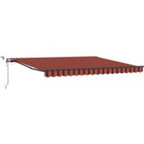 vidaXL avtomatska retractibilna tenda z LED oranžna in rjava 400x350 cm | Shoptok.si