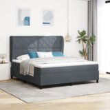 Box Spring Krevet s Madracem Tamnosivi 180x200 cm Baršun | shoptok.hr