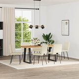Furnova jedilni stoli 6 kosov krem žamet, (21929540) | Shoptok.si