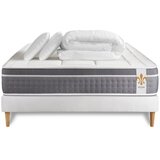 Litier Deluxe Kompletni paket za posteljo - Vzmetnica 140x200 cm + Vzmetni okvir z letvami (komplet) + 2 vzglavnika + Prevleka - Trente, (21613903) Cene