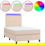 vidaXL box spring postelja z vzmetnico led kapučino 120x190 cm, (21111888) | Shoptok.si