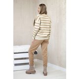 Kesi Set of sweaters Striped sweatshirt + Camel pants | Shoptok.si