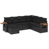  The Living Store Vrtna sedežna garnitura 7-delna z blazinami črn poli ratan - Vrtna Sedežna Garniture, (21443303) | Shoptok.si
