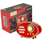 Zvučnik bežični, Bluetooth,retro, 1200 mAh, 5 h, 5 W, crvena – BS25 Time, Bluetooth, retro, red