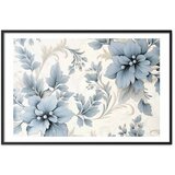  Plakat Turquoise Ornamental Retro Flowers 42x29.7 Crni okvir s margom | shoptok.hr