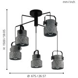Eglo 39856 - plafonski visilica hilcott 5xE27/40W/230V | Eponuda.com