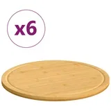 Daske za rezanje 6 kom Ø 40 x 1 5 cm cm od bambusa