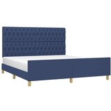  Okvir za krevet s uzglavljem plavi 180 x 200 cm od tkanine | shoptok.hr