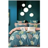 Mila Home Modrozelena podaljšana posteljnina za zakonsko posteljo z rjuho 200x220 cm Leaf –