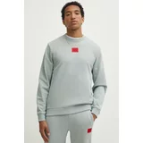 Hugo Bombažen pulover moški, siva barva, 50447964